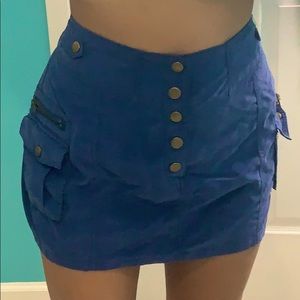 Blue mini skirt with pockets
